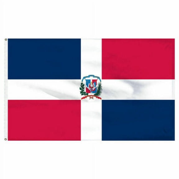 FusionTech 3 x 5 Nylon Multicolor Dominican Republic Outdoor Flag and Banner, UV-Resistant