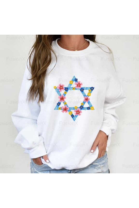 Happy Passover 2022 Star Design Jewish Holiday Celebration Festive Year Symbol SweatShirt, for Unisex, up to size 5XL.