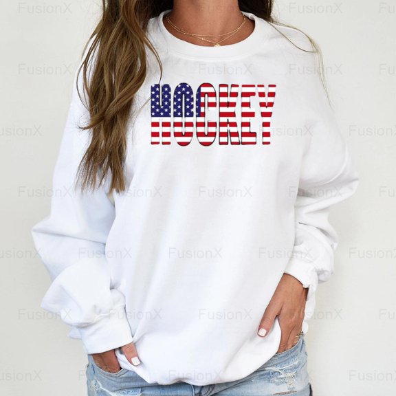 FusionX72 Hockey Flag Graphic Design, Team Spirit Banner Style, Fan Pride Game Day Wear SweatShirt, for Unisex, up to size 5XL.