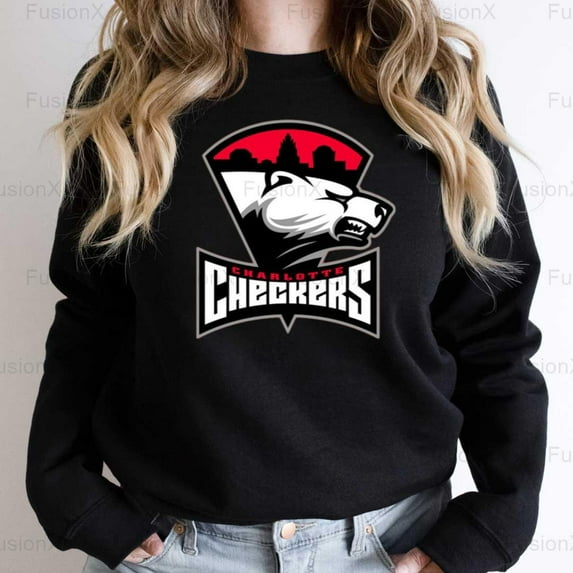 FusionX73 Sport Checkers Hockey Team Fan Apparel, AHL Supporter Graphic Design Game Day SweatShirt, for Unisex, up to size 5XL.