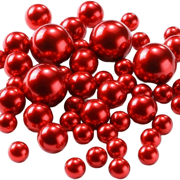 Fusipu 150Pcs Floating Beads No Hole Floating Highlight Eye-catching Round Beads Vase Filler Faux Pearl Home Supply