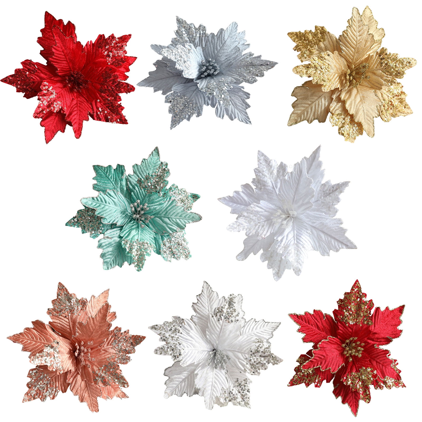 Fusipu Artificial Christmas Flower Realistic Looking Bright Christmas