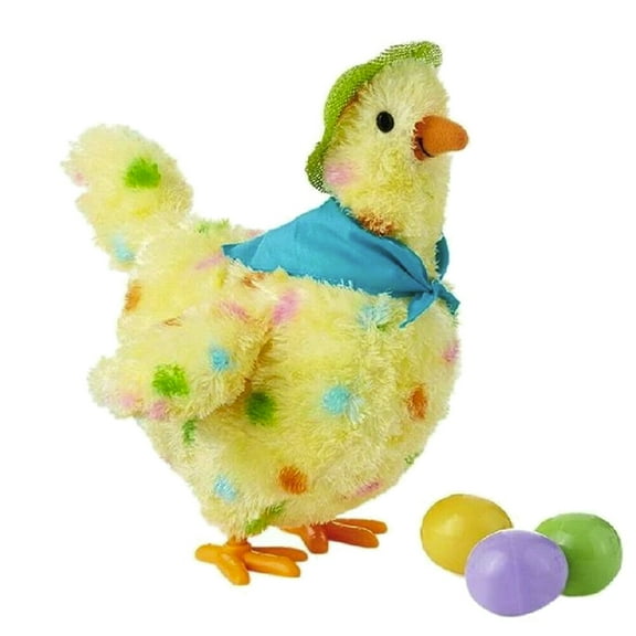 Fusipu Children Musical Cartoon Chicken Hen Laying Eggs Toy Singing Swinging Gifts Doll Birthday Gift for Kids