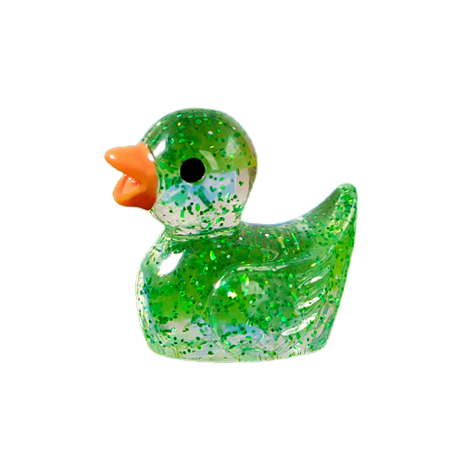 Fusipu Fairy Garden Duck Decor Mini Glitter Duck Ornament Cute Resin Craft Desktop Colorful Duck