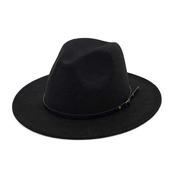 Fusipu Jazz Cap Wide Brim Breathable Solid Color Fedora Hat Winter Floppy Women Cap Streetwear