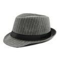 thumbnail image 1 of Fusipu Jazz Cap Wide Brim Classic Autumn Winter Stripe Design Fedora Hat for Daily Wear, 1 of 8