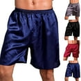 thumbnail image 1 of Fusipu Men Boxers Solid Color Plus Size Loose Mid Waist Summer Briefs for Sleeping, 1 of 8