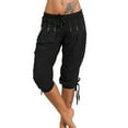 thumbnail image 1 of Fusipu Plus Size Casual Women's Solid Color Sequined Pleated Drawstring Pants, 1 of 8