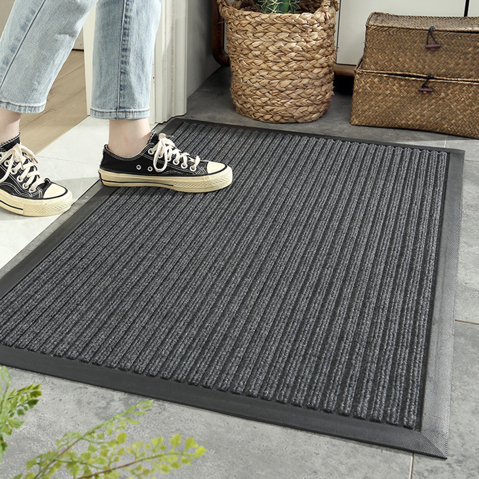 Fusipu Rubber Backed Entrance Mat Stain Resistant Nonslip Door Mat