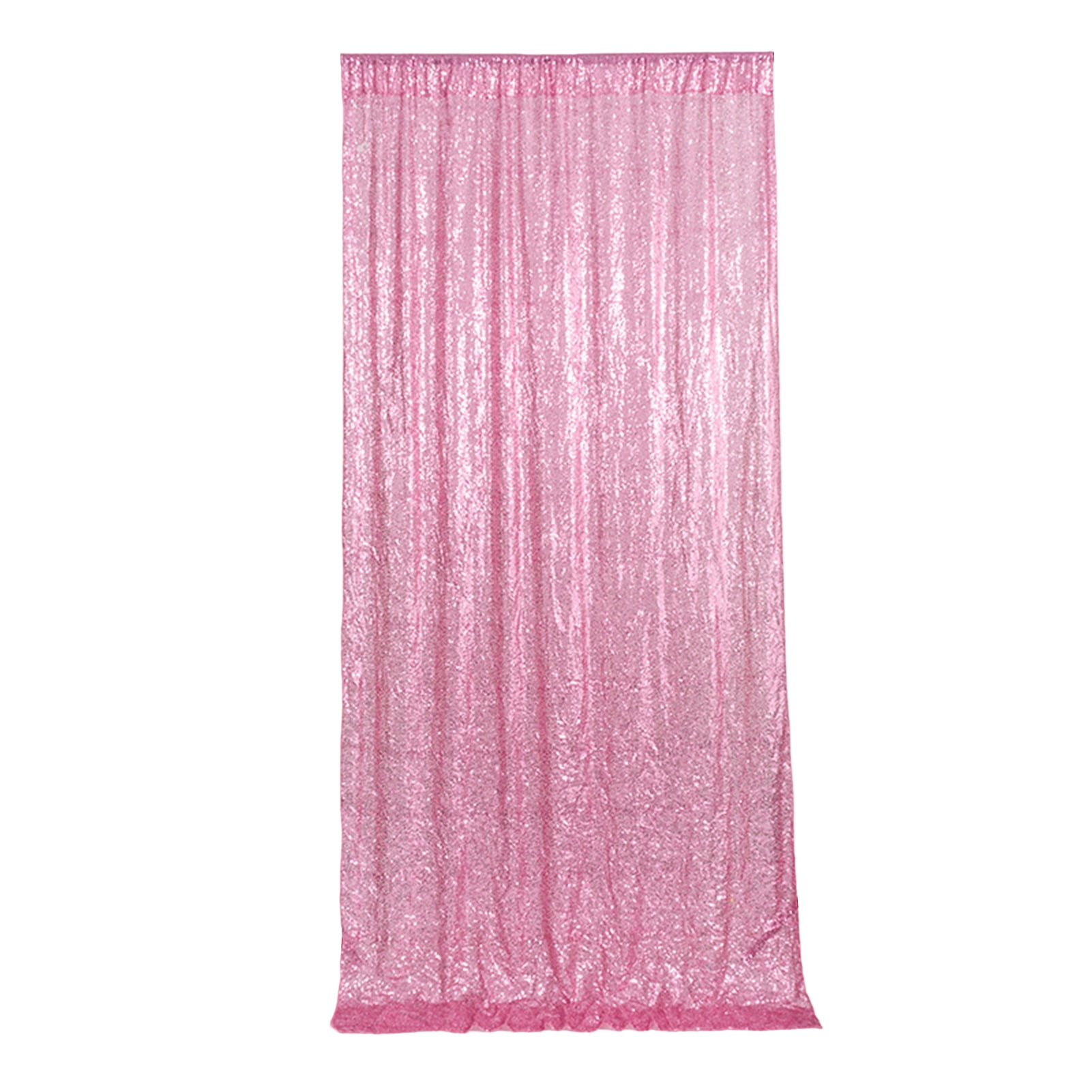 Fusipu Sequin Curtain Solid Color Shiny Long Glitter Foldable Party