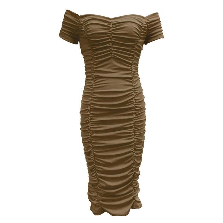 Sexy Off-The-Shoulder Wrapped Chest Tight Bodycon Dress