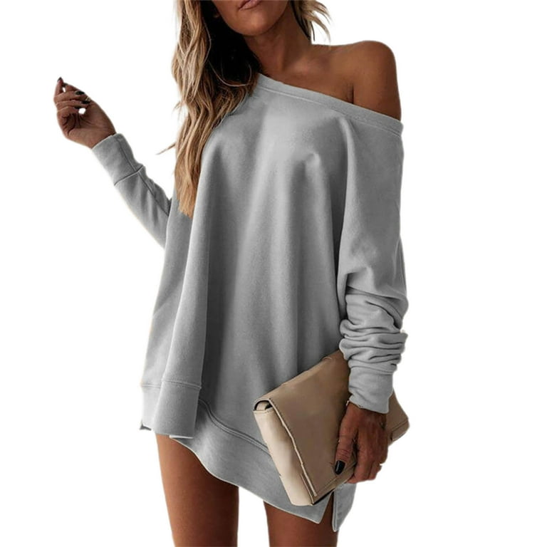 Slash neck sweatshirt clearance