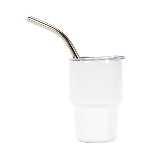 Fusipu Versatile Drinking Glass with Straw Premium Stainless Steel Water Cup with Straw 60ml