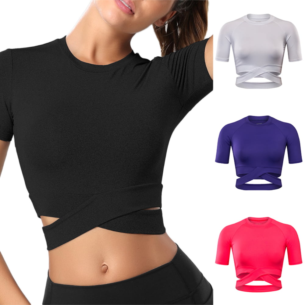 DREAM SLIM Women Long Sleeve Crop Tops Tummy Cross Crewneck Yoga Running Shirts  Gym Workout Crop Tops with Thumb Holes (Black Long, S) : :  Clothing, Shoes & Accessories
