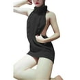 thumbnail image 1 of Fusipu Women Sexy Backless Sleeveless Turtleneck Pullover Knit Sweater Cosplay Dress, 1 of 7