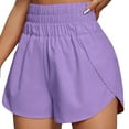 thumbnail image 1 of Fusipu Women Shorts Solid Color Loose Type High Waist Split Comfortable Sports Shorts Daily Clothes, 1 of 8