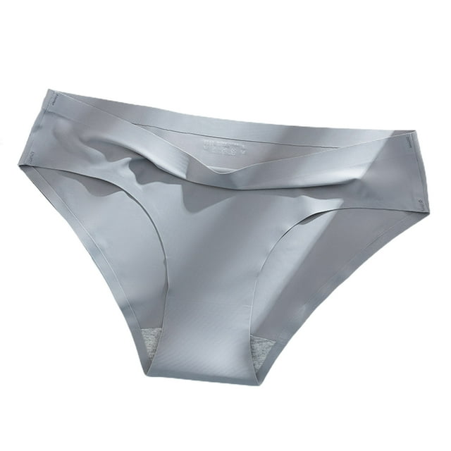 Fusipu Women Underpants Solid Color Mid Waist Seamless Soft Sweat Absorption Anti-septic Breathable Comfortable Women Briefs for Inner Wear