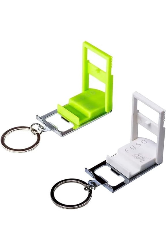 Multifunction Keychain With Smartphone Stand - Pack of 2 (Green, White)