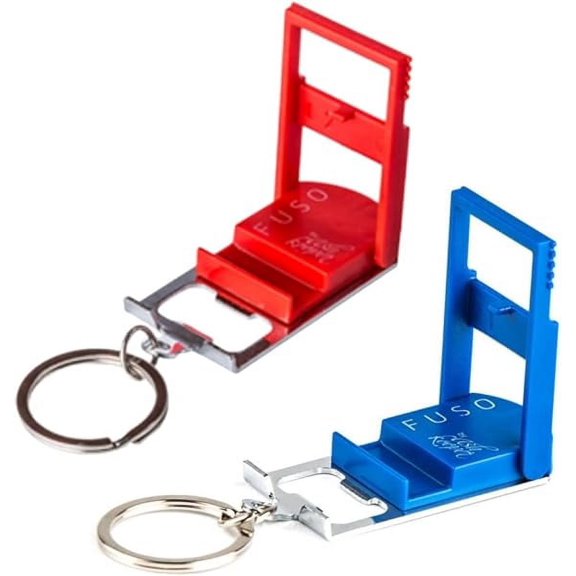 Fuso Multifunction Keychain With Smartphone Stand - Pack of 2 (Red, blue)