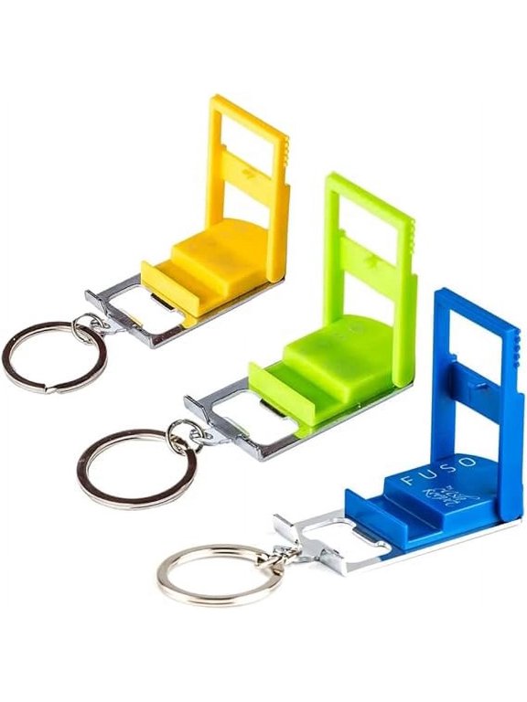 Multifunction Keychain With Smartphone Stand - Pack of 3 (Yellow, Green, Blue)