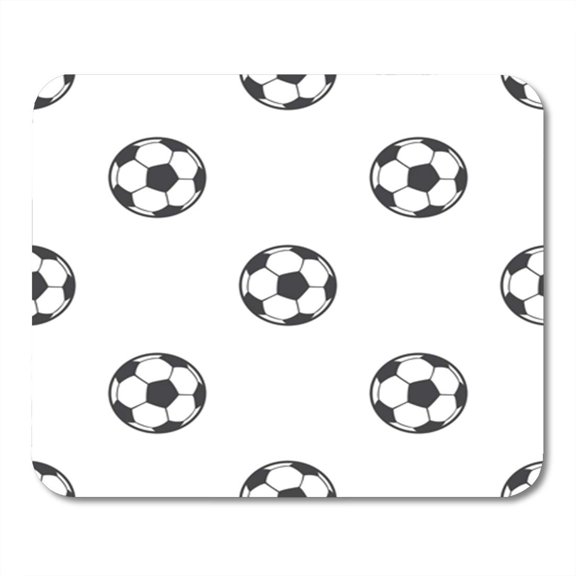 Futbol Ball Pattern Fills Soccer Cartoon Abstract Activity Black Mousepad Mouse Pad Mouse Mat 9x10 inch
