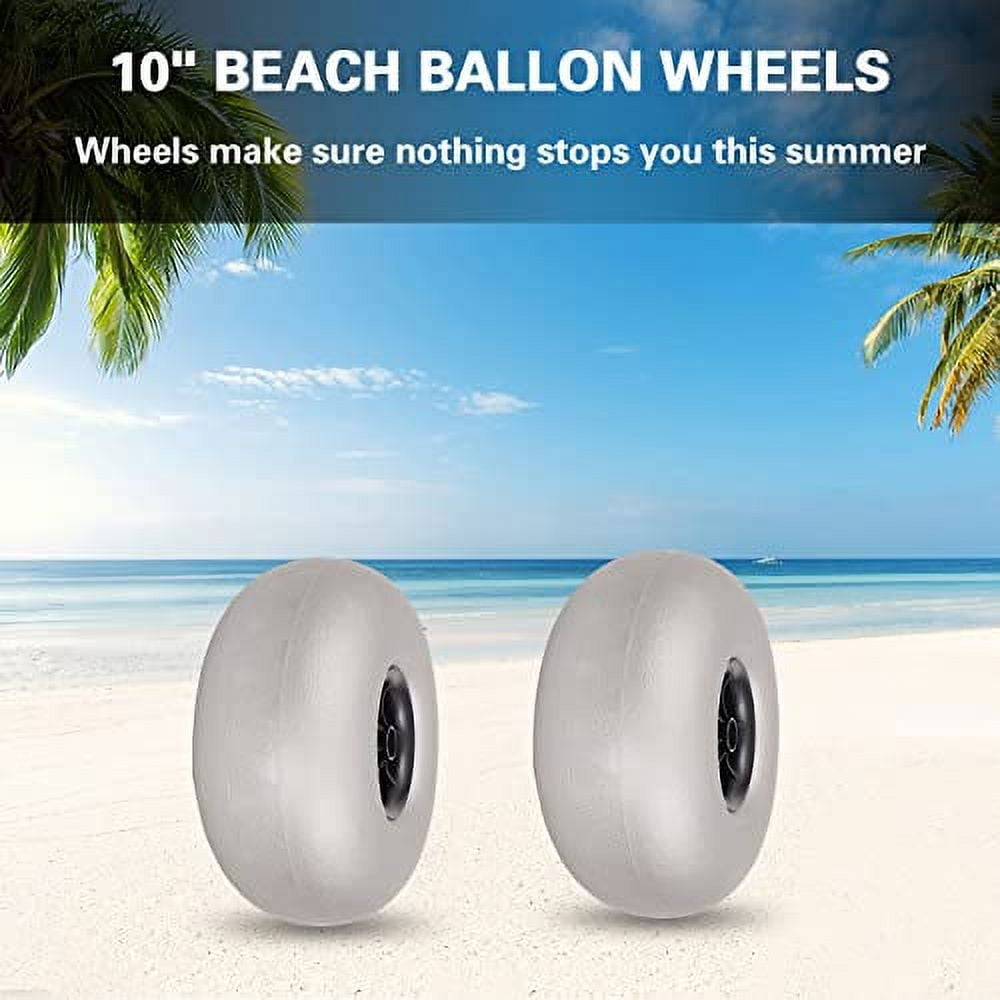 Futchoy Beach Balloon Wheels, Replacement Sand Tires for Kayak Dolly Canoe Carts Buggy, 2Pack