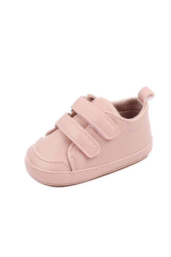 Baby Boys Girls Shoes High-Top Ankle Sneakers Toddler Soft Rubber Sole Crib Shoes Boys Girls Sports Flat Soles Solid Color Hook Loop Shoes