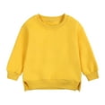 thumbnail image 1 of Futezty Baby Girl Boy Sweatshirt Crew Neck Long Sleeve Pullover Lightfleece Lined Tops Solid Color, 1 of 2