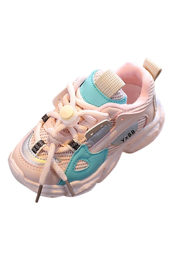 Baby Girls Shoes Mesh Knit Low Top Sneakers Outdoor Trekking Walking Climbing Running(Pink,6.5 Infant)