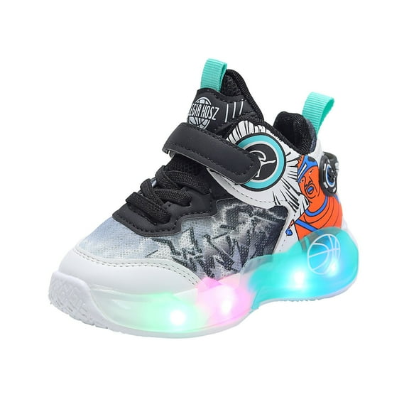 Futezty Baby Shoes Girl Formal Led Light Up Shoes Walking Shoes Casual Shoes Toddler Boy Sneakers(Green,10 Toddler)