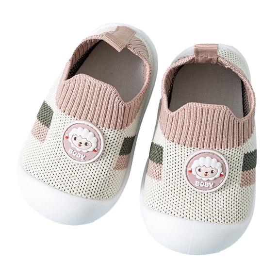 Futezty Baby Shoes Trainers Toddler Boys Girls Soft Sole Non Slip Cotton Canvas Mesh Breathable Lightweight Material Slip-on Sneakers Outdoor(Pink,5 )