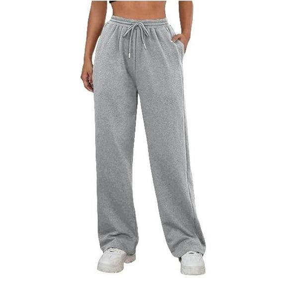 Futezty Baggy Wide Leg Pants for Womens Casual Elastic Waisted Palazzo Pants with Pockets