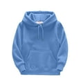 thumbnail image 1 of Futezty Boys Hoodie Sweatshirts Solid Color Long Sleeve Patchwork Thickened Warm Outfits Clothes, 1 of 3