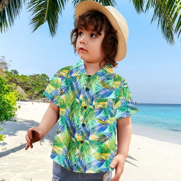 Futezty Boys Summer Clothes Toddler Hawaii Beach T-Shirt Graphic Tees Tops