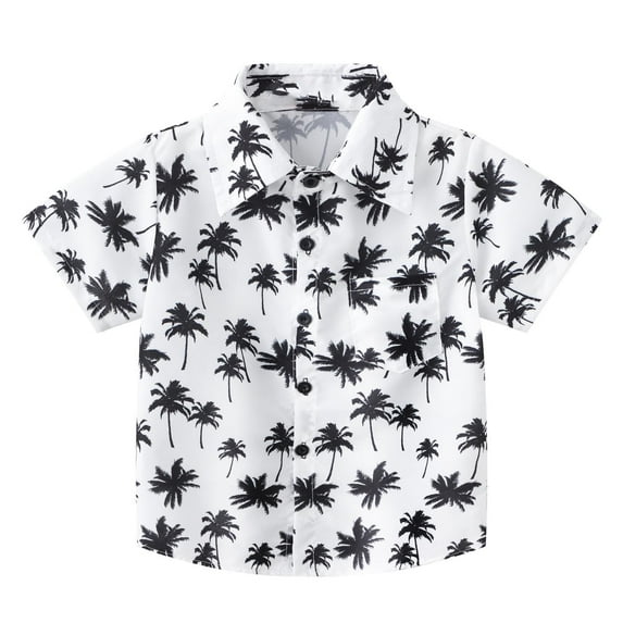 Futezty Boys Unisex Easter Gifts for Boy Baby Outfit Kids T Shirt Boys Short Sleeve Summer Casual Cartoon Prints Gentleman Tops Hawaii Beach Holiday Floral Shirts T Shirt