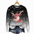 thumbnail image 1 of Futezty Christmas Hoodless Sweatshirt Deer Print Crewneck Fit Pullover Tops Long Sleeve Fashion Loose Blouse Casual, 1 of 4