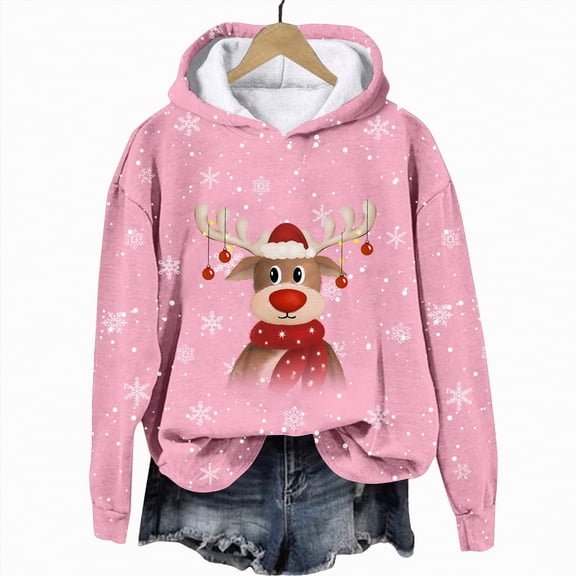 Futezty Christmas Sweaters for Women 2024 Fleece Winter Warm Hoodie Long Sleeve Crewneck Pullover Sweatshirts
