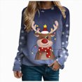 thumbnail image 1 of Futezty Christmas Sweatshirts for Women Funny Long Sleeve Xmas Tree Snowman Reindeer Lightweight Tunic Pullover Tops, 1 of 6