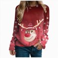 thumbnail image 1 of Futezty Christmas Sweatshirts for Women Funny Long Sleeve Xmas Tree Snowman Reindeer Lightweight Tunic Pullover Tops, 1 of 6