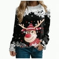 thumbnail image 1 of Futezty Christmas Sweatshirts for Women Funny Long Sleeve Xmas Tree Snowman Reindeer Lightweight Tunic Pullover Tops, 1 of 6