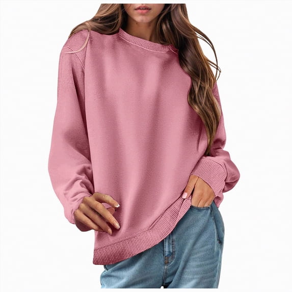 Futezty Crewneck Sweatshirts Women Trendy Casual Long Sleeve Tops Cute Teen Girls Crew Neck Sweatshirt Sweaters 2024