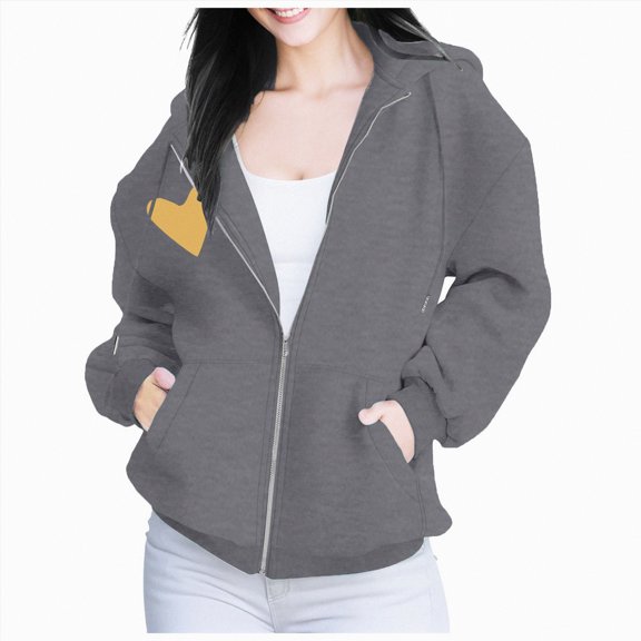 Futezty Fashion Hoodies Vintage Zipper Oversized Loose Fit Women Long Sleeve Solid Jackets Soft Outdoor Sweatshirt