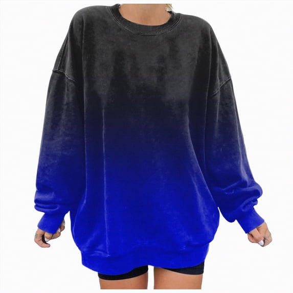 Futezty Fashion Tie Dye Hoodies for Teen Girls, Womens Casual Long Sleeve Hooded Pullover Gradient Baggy Sweatshirts