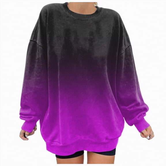 Futezty Fashion Tie Dye Hoodies for Teen Girls, Womens Casual Long Sleeve Hooded Pullover Gradient Baggy Sweatshirts