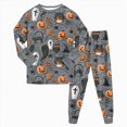 thumbnail image 1 of Futezty Girls Boys Halloween Pajamas Pumpkin Print Pjs Kids Ghost Sleepwear Clothes Sets Cute Graphic Holiday Sleepwear 2T-9T, 1 of 7