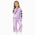 thumbnail image 1 of Futezty Girls Clothes Long Sleeve Bow Pullover Sweatshirts Top Wide Leg Sweatpants Fall Winter 4T 5T 6T 7T 8T 2 Piece Outfits Sets, 1 of 6