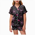 thumbnail image 1 of Futezty Girls Pajama Set Halloween Cute Graphic Short Sleeve Top Shorts Overnight Home Outfit 2T-13T, 1 of 5