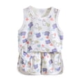 thumbnail image 1 of Futezty Girls Summer Outfits, 4th of July Baby Girl Outfits Little Girls Clothing Sets Solid Color Short Sleeves Twist Top Camouflage Print Pants 2pcs Outfits Sets, 1 of 3