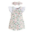 thumbnail image 1 of Futezty Girls Summer Outfits, 4th of July Baby Girl Outfits Toddler Baby Girl Summer Clothes Set 9 12 18 24 Months 2T 3T 4T Flower Smocked Fly Sleeve Tops Elastic Waist Shorts Outfit, 1 of 9