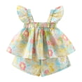 thumbnail image 1 of Futezty Girls Summer Outfits, 4th of July Baby Girl Outfits Children Girls Sleeveless Solid Vest Tops Summer Lattice Prints Short Skirts Two Outfits, 1 of 9